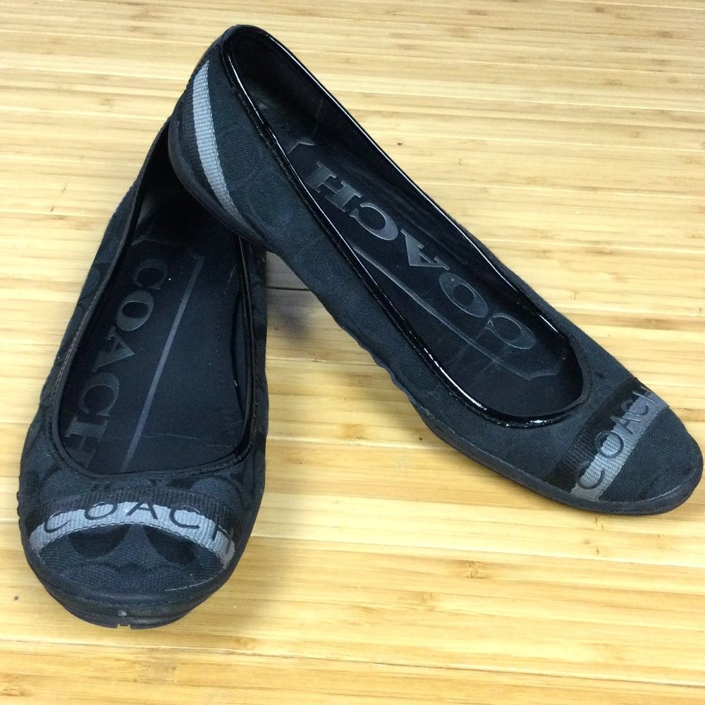 Coach Dabney Ballet Flat Black and Gray 9B